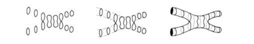 diagram of 2 strings colliding