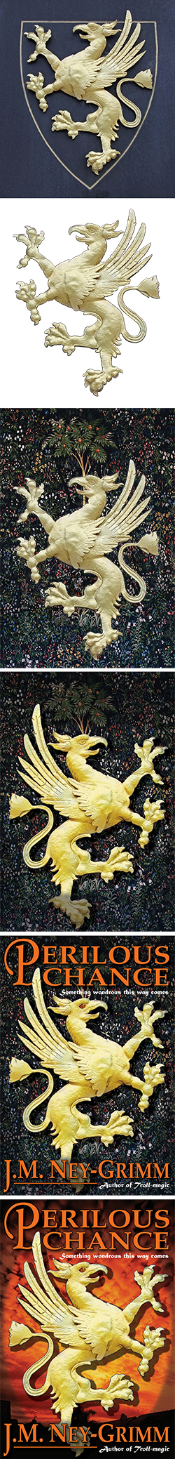 Bas relief gryphon with background