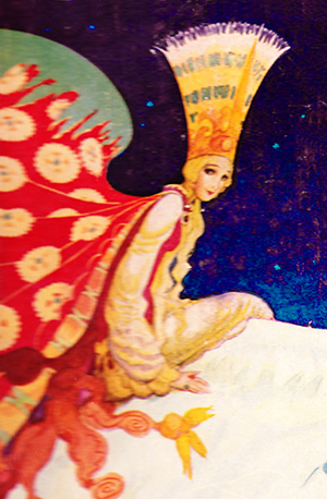 fragment of book cover illustration for East of the Sun and West of the Moon