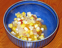 serving of corn relish