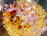 corn relish in the making