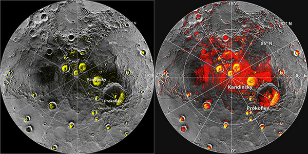 Ice at Mercury's poles