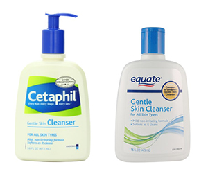 Cetaphil and Equate Gentle Cleanser