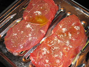 uncooked steaks