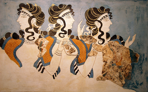 Fresco from the palace of Knossos, ladies of the court